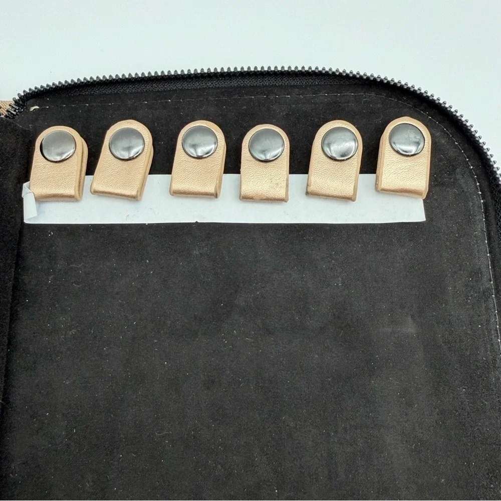 Halston Zip Around Travel Jewelry Organizer Case Faux Leather Storage Portfolio